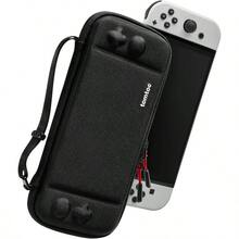Funda para/Switch OLED, Estuche Protectora Case Delgado para Switch con 10 Cartuchos de Juego, Bolsa Rgido de Transporte para Viaje, Patente Proteccin de Grado Militar, Negro - Negro - Ver 1