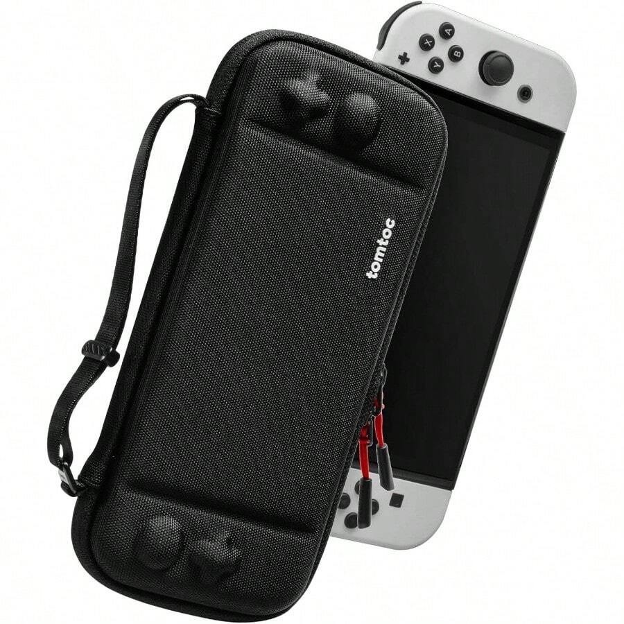 Funda para/Switch OLED, Estuche Protectora Case Delgado para Switch con 10 Cartuchos de Juego, Bolsa Rgido de Transporte para Viaje, Patente Proteccin de Grado Militar, Negro - Negro - Ver 1