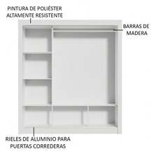 Ropero Closet Madesa Mônaco 3 Puertas 1 Espejo Blanco Marrón 1 - Multicolor - Ver 6