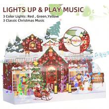 Card With Lights And Music, 3D Greeting Card With Envelopes, Plays 3 Melody With Matching Flashing Lights - Initial - View 2