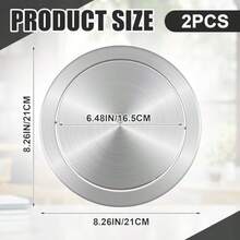 HAWT2 Pieces Trash Can Lid Trash Grommet Embedded Countertop Stainless Steel Round Can Lid Swing Flap Bin Cover For Kitchen Bathroom Office Desktops - Silver - View 2