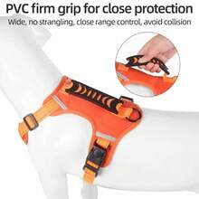 反光可调节狗狗胸背带和牵引绳套装，透气网眼宠物背心，带加厚手柄和牵引绳，让狗狗户外散步更舒适 - 适合中大型犬 - 适合夜间散步和户外探险 - 送给狗主人的完美礼物