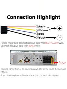 1-DIN Car Stereo Radio, Fast Charging & USB/SD/Aux-In, 7-Color Backlit LCD Display, Fit For 12V Cars, Compatible With Smartphones/Tablets