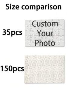 1pc Customized Photo Puzzle, Personalized Photo Collage Service Providing 35 To 1000 Photos, Party Gift, Anniversary Gift, Teacher's Day Gift (For Family And Friends), Christmas Gift (For Family And Friends), Room Decor, Party Decor, Wedding Decor (150-Piece Puzzle Is Smaller Than 35-Piece, But Maintains The Same Overall Size.)