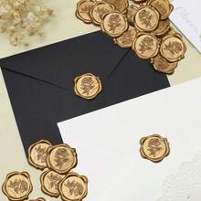 25/50/100 件酒红色玫瑰蜡封贴纸，婚礼请柬信封封口贴纸，自粘信封封口，非常适合婚礼、请柬、信封、礼品包装、圣诞节 - 彩色 - 查看 7