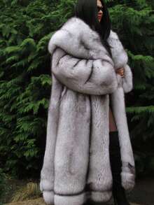 FHILLINUO 1pc Women Plus Size Ombre Faux Fur Pocket Jacket, Faux Fox Fur Coat For Vacation & Date, Autumn/Winter - Multicolor - View 8