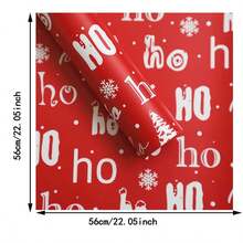 20张圣诞包装纸，印有圣诞颂歌、苹果和花卉图案 - 彩色 - 查看 2