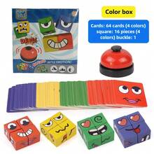 1 Pc Children's Game Toys-Face Changing Magic Cubes,Uzzle Game , Face Blocks Game Face Change Cube Game Expression Matching Block Puzzles Building Cubes Toy Puzzles Toy Family Board Games-Changing Game - 4-Player Wooden Puzzle For For Kids And Parents, Interactive Family Fun & Early Learning Toy,Suitable For All Kinds Of Children's Holiday Gifts,Games For Girls And Games For Boys - Multicolor - View 10