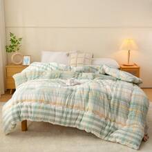 Washed Plaid Quilt, Student Single, Spring/Autumn, Double, All Season Comforter