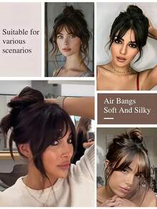 1pc Seamless Mesh Wig Cap With Bangs And Adjustable Button, Perfect Fit On Scalp, Ideal Wig Choice For Ladies. This Fantasy-Themed Wig For Women Is Suitable For Commuting And Travel. Can Be Used As Hair Accessories Such As Hair Clips, Hair Pins, And Hair Claws., Hair Extension, Hair Piece, Head Accessories - Nhiều màu - Xem 3