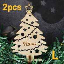 Decorazione natalizia in legno personalizzata, decorazioni da tavolo natalizie con nome personalizzato, decorazioni natalizie, decorazioni natalizie personalizzabili per la casa, supporto per albero di Natale personalizzabile, segnaposto natalizi in legno per il giorno di Natale, decorazioni natalizie per l'ufficio, Natale, decorazioni per il soggiorno, decorazioni per la stanza, papà, mamma, amici