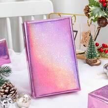 [10m/Roll] Pink/Silver Wrapping Paper Roll, Valentine's Day Metallic Holographic Star Gift Wrapping Paper, Shiny Stars, 43cm Wide X 10m Long, Iridescent Wrapping Paper Suitable For Birthday, Valentine's Day, Mother's Day, Graduation, Wedding, Father's Day, Christmas (17 Inches X 32.8 Feet) - 43cm*10m - View 8