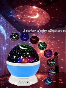 360 Degree Star And Moon Projector, Starlight Night Light Projector For Children's Room, 9 Modes, Colorful And Dreamy Starlight, Featuring The Moon And Stars - Create A Romantic Atmosphere, Perfect For Children's Room, Bedroom, Camping Or Party Decoration - Đèn chiếu sao và mặt trăng - Xem 8