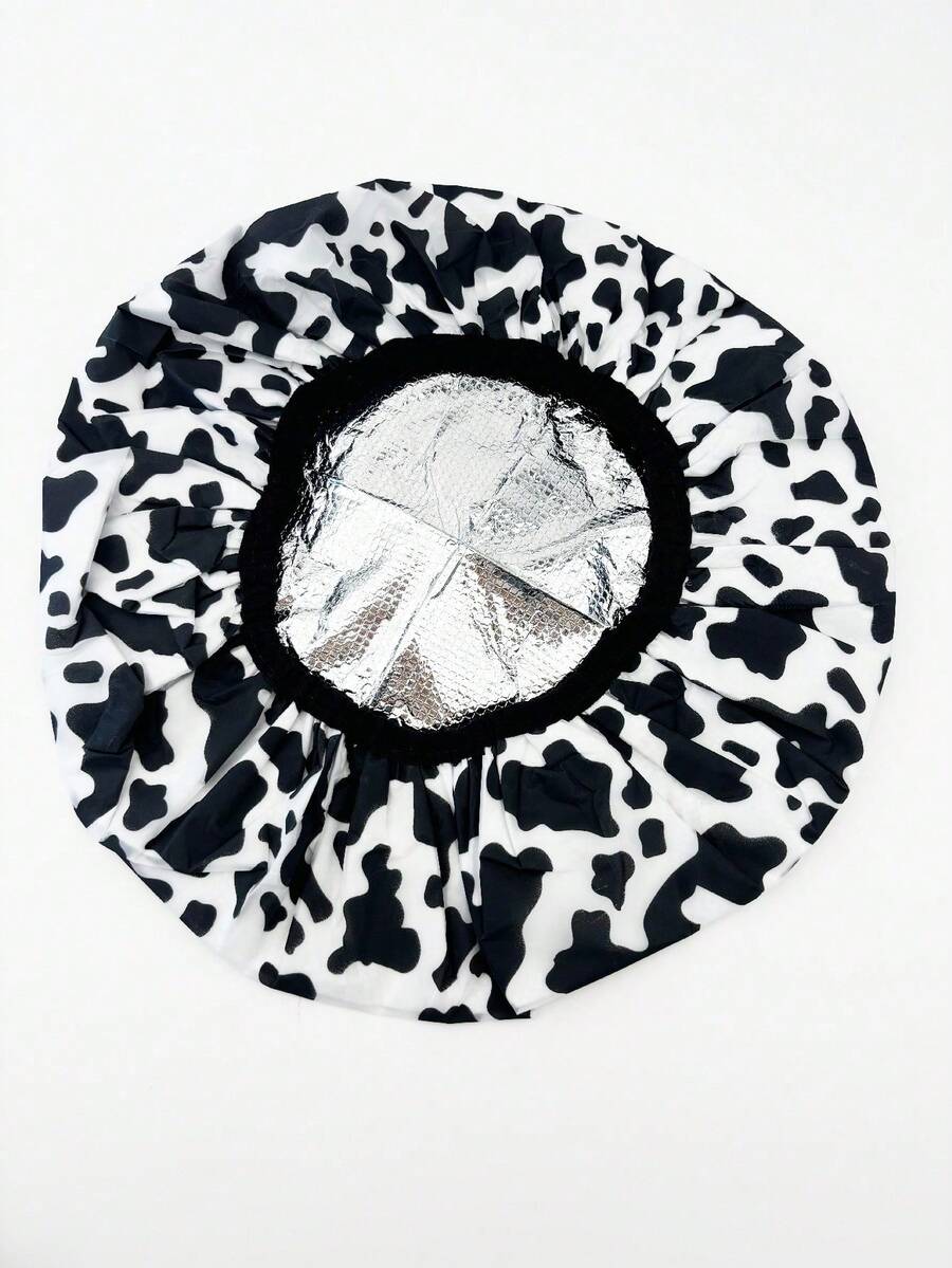 1pc Hair Care Cap, Anti-Hair Loss Cap, Postpartum Cap, Hair Mask Cap, Dry/Wet Hair Cap, Sleep Cap - Cow-shaped Hair Mask - View 1