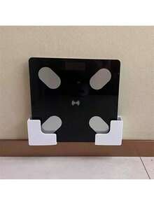 2pcs/Set Wall-Mounted Weight Scale Storage Rack Bracket - Traceless Adhesive Installation, Durable Plastic Space-Saving Design, Suitable For Bathroom And Home Gym, Compatible With Body Fat Scales And Fitness Equipment, Bathroom Storage Rack, Stylish Appearance, Secure Installation, Storage Box