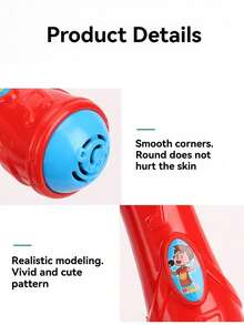 1 pieza Micrófono de karaoke para niños, micrófono de canto de plástico realista para educación temprana, instrumento musical interactivo para cultivar el sentido de la música (baterías no incluidas) - Multicolor - Ver 5