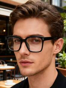 1pc/3pcs Square Frame Optical Glasses, Everyday Wear Campus Style Flattering Glasses - Clear - View 5