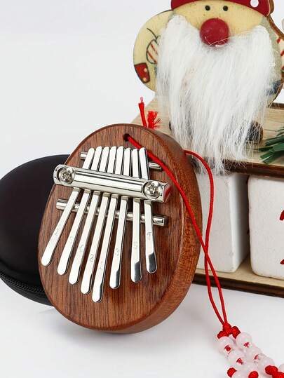 1 Set 8-Key Kalimba Thumb Piano - Mini Finger Piano, Made Of Soft Wood, Portable And Lightweight, Warm Tone, Suitable For Beginners, Pendant Portable, Perfect Holiday Gift For Birthday And Valentine's Day Home Decor, Suitable For Beginners, Compact Design, Durable Structure, Kalimba, Thumb Piano, Piano, Musical Instrument, Music Instrument, Kalimba, Gift For Music Lovers And Performers, Cute Musical Instrument Pendant Keychain Accessory