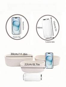 椭圆形储物篮，编织简约风格蓝色素色篮子，适用于客厅书桌、零食、水果、玩具储物、走廊、浴室，以及返校