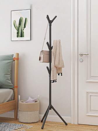 1pc Simple Free-Standing Coat Rack For Living Room, Independent Clothes Hanger, Multi-Layer Storage Rack, Modern Minimalist Floor-Standing Coat Rack For Bedroom, Living Room, Bathroom - Floor Storage Rack, No Power Required