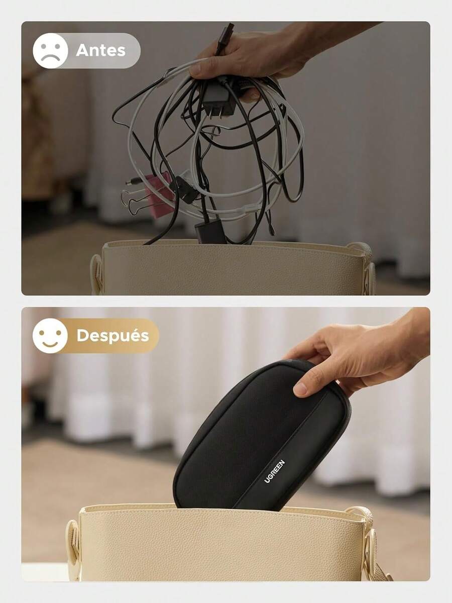 Bolsa Organizadora para Discos Duros, Estuche para Cables y Cargadores Portátil con Cremallera YYK, Impermeable,últiples Capas para Tarjetas de Juego/Cargadores/Viaje, Ligera y Compacta, S - Talla S - Ver 1