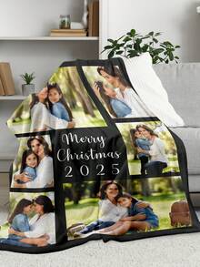 Custom Personalized Photo Flannel Blanket, Customize Your Own Picture Wedding Couple Family Throw Blanket With Any Photo, Soft Flannel Throw Blanket Digital Printing, 280gsm, All-Season Comfort Polyester Blankets Great Gift For Friend, Family, Wedding, Birthday,Warm,Soft,Comfortable,Cozy Personalized Ideal Gifts For Him,Her,Boyfriend,Girlfriend,Dad,Mom,Family,Friends,Pets ,For Anniversaries,Valentine's Day,Mother's Day,Birthdays,Father's Day,Weddings,Graduation,Christmas,Housewarming Sofa,Bed,Car,Bedroom,Living Room,Office,Outdoor Camping,Beach,Wall Decoration - phong cách-5 - Xem 8