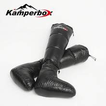 Down Camping Socks - Ultra Warm Down Booties For Sleeping Bags, Hiking & Winter Indoor Use, Waterproof 20D Nylon, Unisex Cold-Weather Boots - Black - View 6