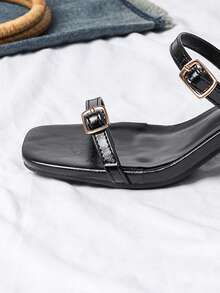 新款性感豹纹法式小猫跟时尚百搭女士高跟凉鞋 - 黑色 - 查看 5