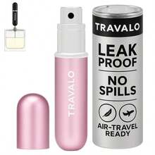 Travalo Classic HD Perfume Atomizer - Leak-Proof And TSA Approved For Air Travel - Reusable, Airtight, Easy-Fill Mini Pump Sprayer - Lightweight, Elegant Design W_Volume Window - Black 017oz - ColorE - 查看 1