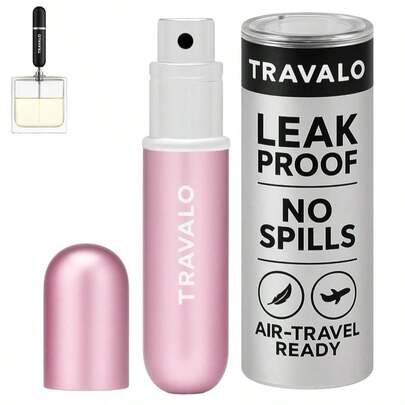 Travalo Classic HD Perfume Atomizer - Leak-Proof And TSA Approved For Air Travel - Reusable, Airtight, Easy-Fill Mini Pump Sprayer - Lightweight, Elegant Design W_Volume Window - Black 017oz