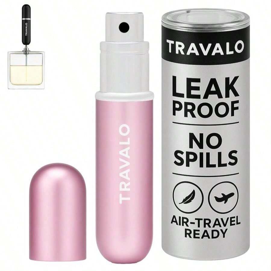 Travalo Classic HD Perfume Atomizer - Leak-Proof And TSA Approved For Air Travel - Reusable, Airtight, Easy-Fill Mini Pump Sprayer - Lightweight, Elegant Design W_Volume Window - Black 017oz - ColorE - 查看 1