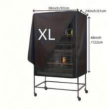1pc Waterproof Durable Washable Windproof Bird Cage Cover, Suitable For Parrots, Small Birds And Other Small Animals Sleep, Shading And Sunshade - Black - View 13