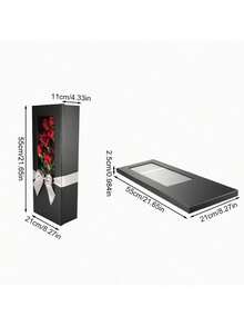 1个可折叠开窗花盒 情人节玫瑰礼盒 鲜花礼盒