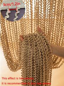 1件珠帘装饰门帘，适用于客厅卧室，带流苏隔断屏风，可作门帘使用 - 彩色 - 查看 3