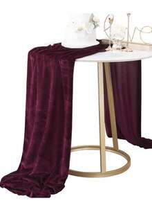 200g Rectangular Velvet Tablecloth - Ideal For Wedding And Party Decorations. Also Suitable For Home Christmas Decor, Bedroom Decor, 2025 Christmas Dining Table Decor, Wedding Decor, New Year Dining Table Decor, Table Centerpiece, Wedding Decorations, Wedding Accessories. - Burgundy - View 2