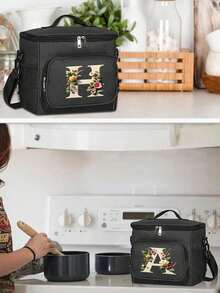 1pc/2pcs Student Insulated Lunch Bag, Square Handheld Bento Box Bag, Aluminum Foil Lunch Bag, Suitable For Lunch, Beach, Drinks, Travel, Camping, Picnic, Car