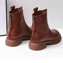 Women's Boots, 2025 New Autumn/Winter Thick Sole Chelsea Boots, British Style Ankle Boots, Pointed Toe Over-The-Knee Boots - Brown - View 8