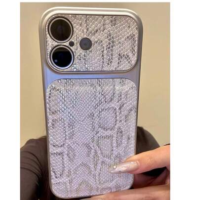 Ốp lưng điện thoại chống sốc bằng da rắn họa tiết da rắn, tương thích với iPhone 17 Pro Max, 16, 15, 14 Pro Max, 16 Pro Max, chất liệu mềm mại chống rơi vỡ, phù hợp cho cả nam và nữ, sản phẩm mới mùa Thu/Đông, quà tặng sinh nhật, tiệc tùng.