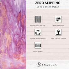 Esterilla de yoga de viaje, plegable, de 1/16 pulgadas de grosor, antideslizante, ligera con bolsa de transporte, goma natural ecolgica y gamuza, tapete porttil de fitness y ejercicio, 72 pulgadas de largox 26 pulgadas de anchox 1.5 mm