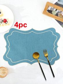1/2/4 件节日形状布料刺绣餐垫，适用于婚礼派对餐桌装饰、简约时尚餐垫、咖啡机垫、防滑耐热杯垫，适用于婚礼、派对、节日、野餐、生日宴会 - 彩色 - 查看 23