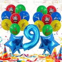 19pcs Italian Mold Biological Ai Shanhaijing Latex Blue Star & Number Set, Including Tung Tung Tung Sahar, Tralalelo Tralala, Cappuccino Assasino, Shimpanzinni Bananini, 18-Inch Blue Star, 32-Inch Blue Number, Suitable For Bath Decoration, Birthday Party Decoration, Cartoon Character Decoration, Indoor Decoration, Photography Props, Surprise Gift For Son/Daughter - Blue - View 10