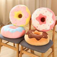 Gối tròn trang trí 11 inch màu hồng hình bánh donut, in kỹ thuật số 3D, mềm mại, thoải mái, hình dáng đồ ăn ngộ nghĩnh, trọng lượng nhẹ, thích hợp làm đệm ngồi cho ghế dài, ghế tựa, sàn nhà, sofa. - Nhiều màu - Xem 2