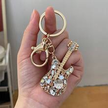 Elegant Guitar Keychain For Women – Stylish Musical Instrument Key Holder, Perfect Gift, Bag Charm Accessory For Daily Use, Car Or Office Keys - Màu đỏ - Xem 7