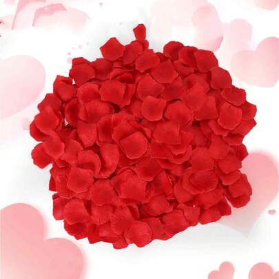 Cánh hoa hồng đỏ, cánh hoa hồng nhân tạo, thích hợp cho cầu hôn, kỷ niệm, trang trí đêm lãng mạn.