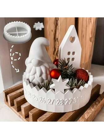 可重复使用的倒计时硅胶模具 – DIY数字蜡烛台，适用于圣诞节降临节、新年、生日和节日家居装饰