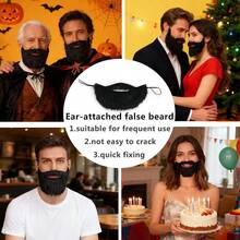 1pc Brown Fake Mustache, Men's Beard Disguise, Fake Male Facial Hair Prop, Suitable For Costume Role Play, Holiday Parties - Multicolor - View 8