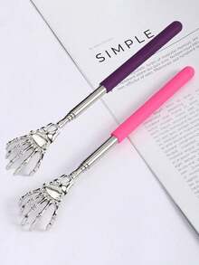 2 Stücke ausziehbare Rückenkratzer, Edelstahl tragbare teleskopische Gummigriff Rückenkratzer als Geschenk zu Thanksgiving, Geburtstag, Weihnachten, Schule, Reise, Reiseaccessoires, Haushaltsartikel, Spa, Massagetool, Massage, Massagegerät, Spa