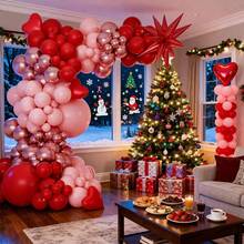 1 Set de Globos con forma de estrella y corazón con efecto explosión de labios, adecuado para el Día de San Valentín, Navidad, Boda, Compromiso, Regalo, Decoración de Aniversario - Multicolor - Ver 9