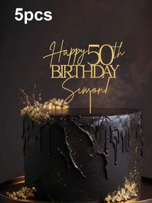 1/3/5 piezas Decoración para pastel de boda, Decoración personalizada para pastel, Decoración rústica para pastel de boda, Decoración personalizada Sr. y Sra. para pastel, Decoración para pastel de boda, Boda dorada, Diseño elegante - Multicolor - Ver 12