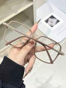 1 chiếc gọng nhựa vuông, kiểu dáng Ins tinh tế, dành cho nữ, thích hợp sử dụng hàng ngày, đi làm, đọc sách, dự tiệc âm nhạc, đi học, cuối tuần, hẹn hò, làm quà tặng thời trang cho nữ. - Trong sáng - Xem 4